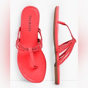 Talbots Cece Women’s Braided Coral Thong Sandals Size 10